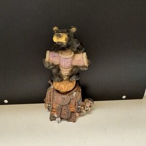 VTG Carved WetherBee Wood Countrycore Black Bear Wine Stopper- Name Engraved